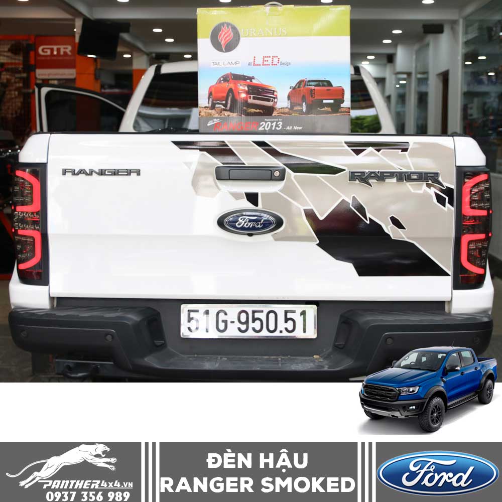 CỤM ĐÈN HẬU FORD RANGER THÁI LAN SMOKED LED