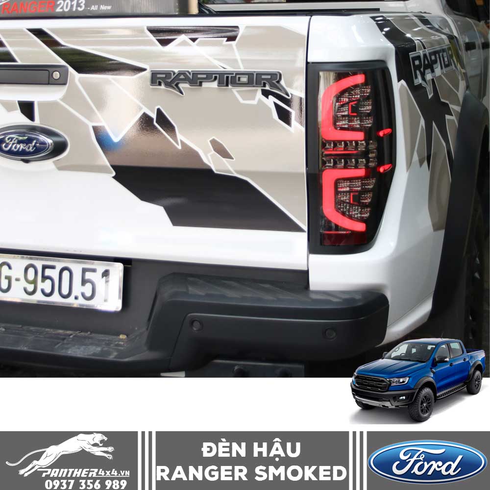 CỤM ĐÈN HẬU FORD RANGER THÁI LAN SMOKED LED
