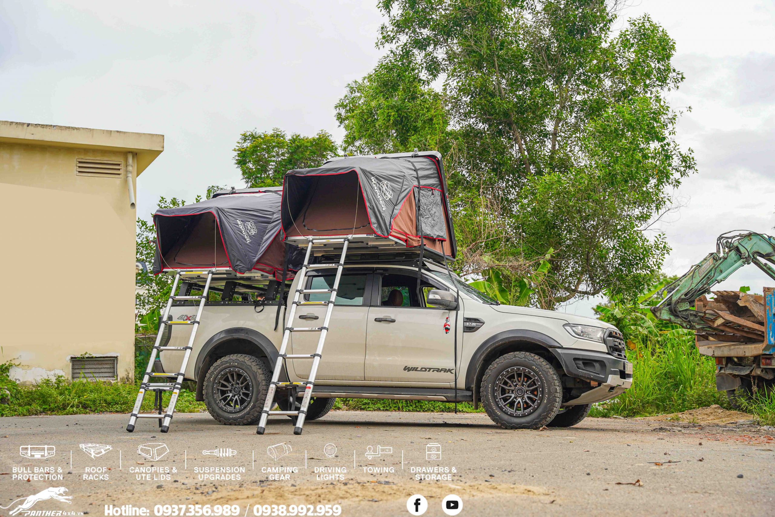 Khách hàng độ cùng lúc 2 lều iKamper cho xe bán tải Ford Wildtrak