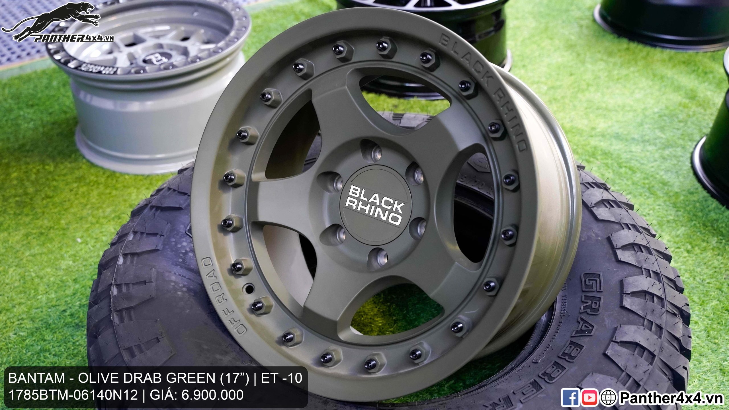 mâm Black Rhino Bantam 17 inch ( Màu Olive Drab Green)