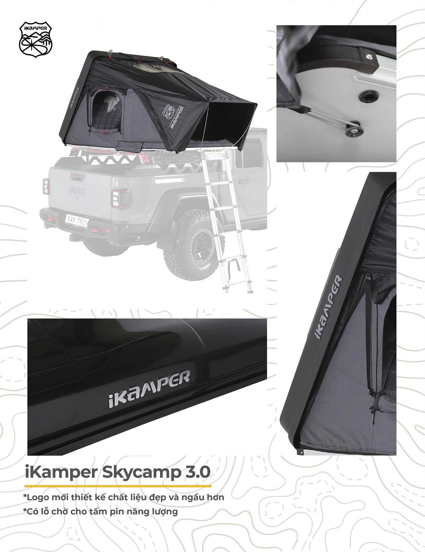 Lều dã ngoại SkyCamp Ikamper 3.0 cho xe bán tải
