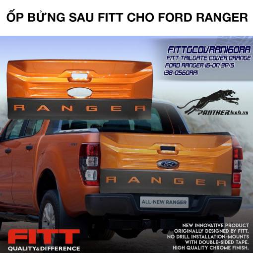 Ốp bửng sau FITT cho Ford Ranger (màu cam)