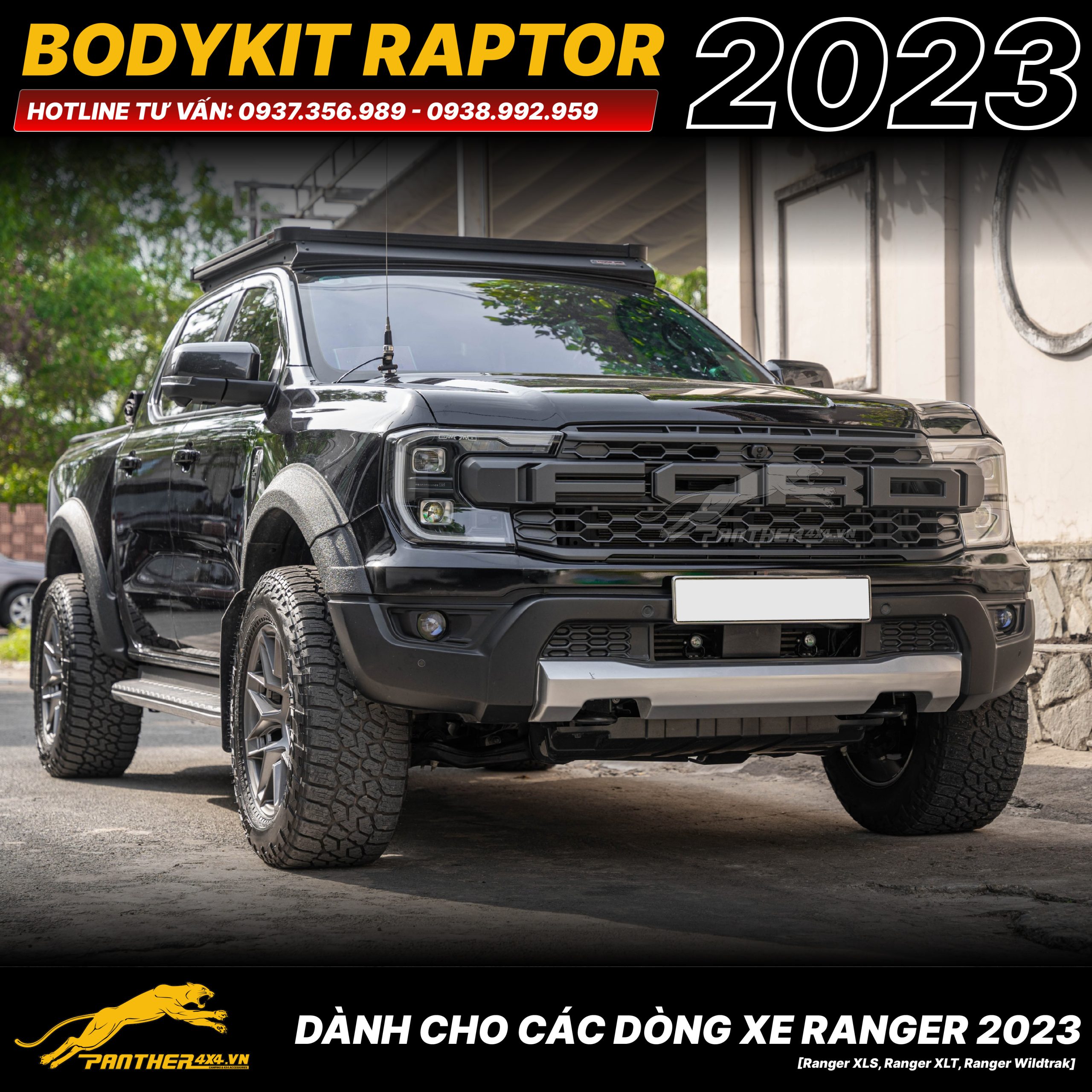 Bodykit Ford Raptor 2023 Next Gen (Ranger Đen)