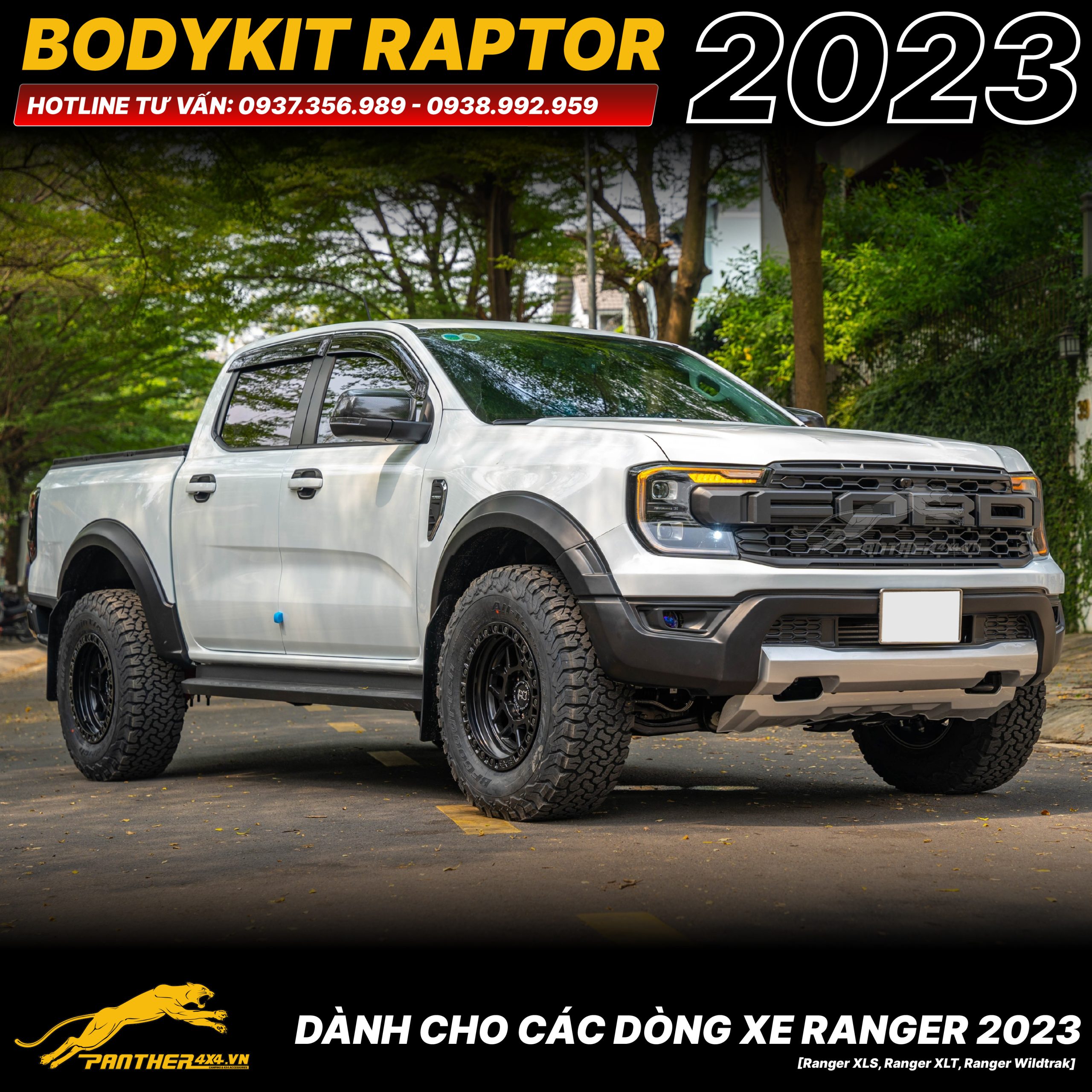 Bodykit Ford Raptor 2023 Next Gen (Ranger Trắng)