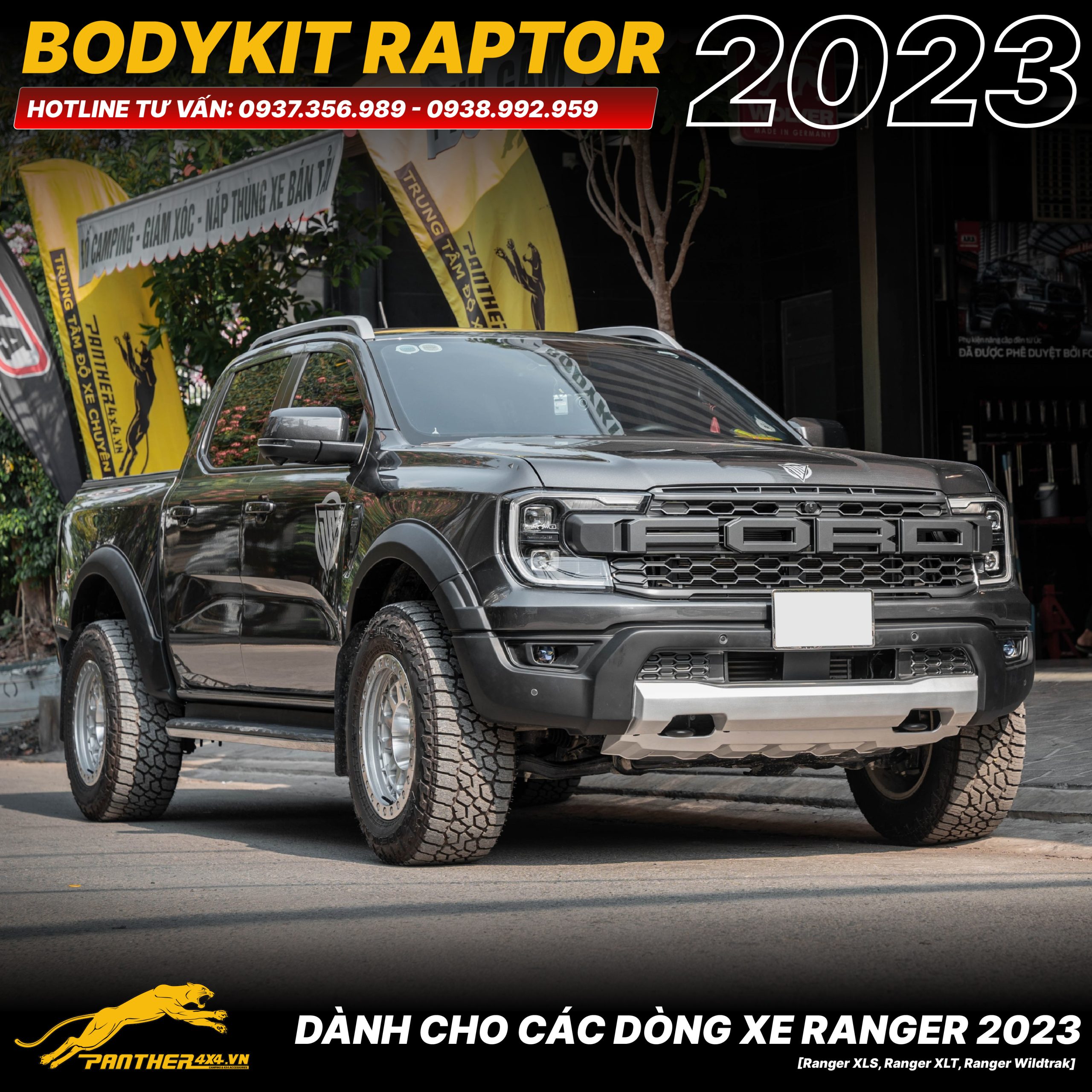 Bodykit Ford Raptor 2023 Next Gen (Ranger Xám)