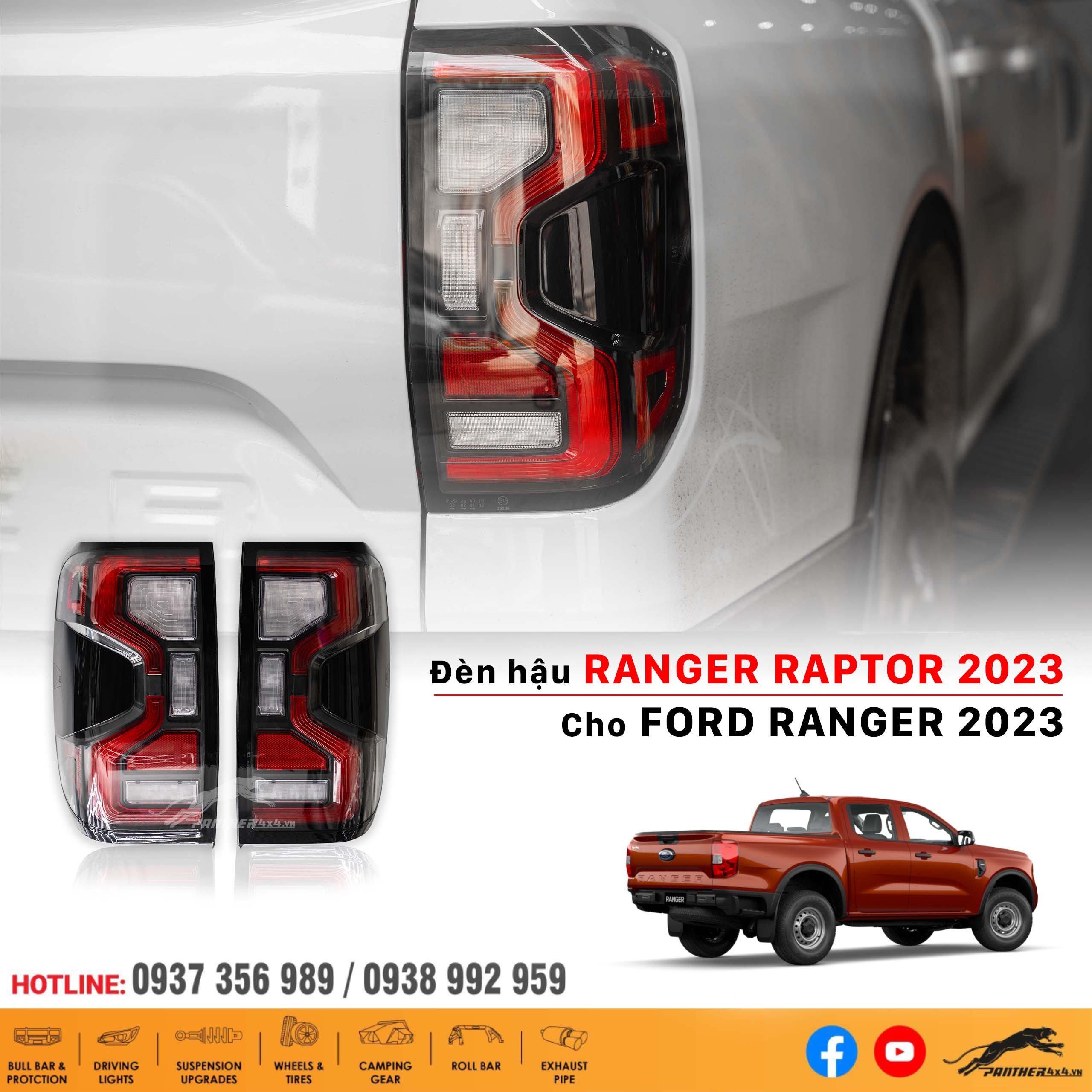 Đèn Hậu Ford Ranger Raptor 2023 Cho Ford Ranger XL, XLS & XLT