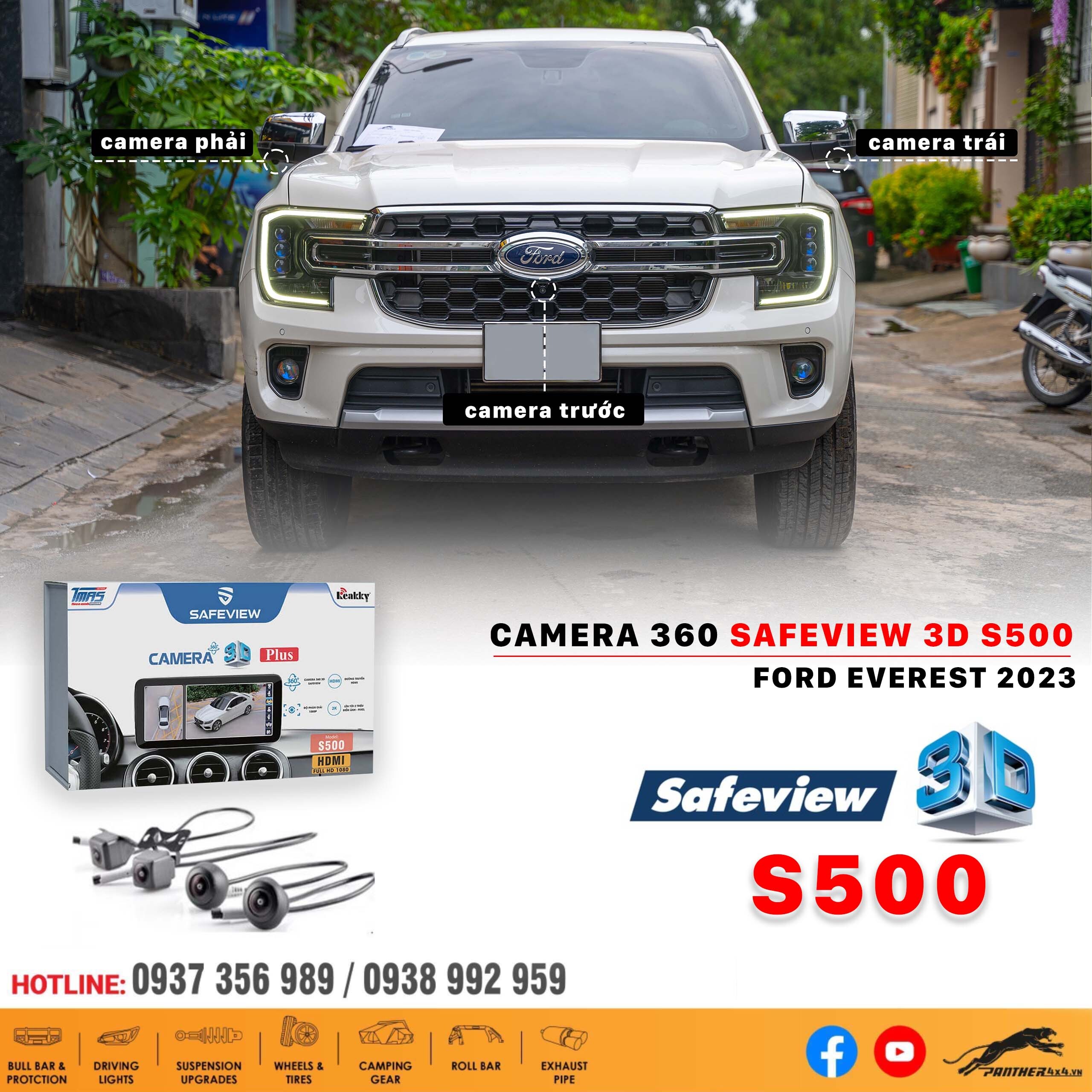 Camera 360 Safeview S500 Cho Ford Everest 2023