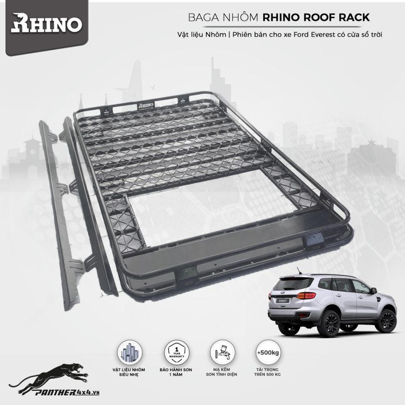 Baga mui Rhino Roof Rack cho xe Ford Everest