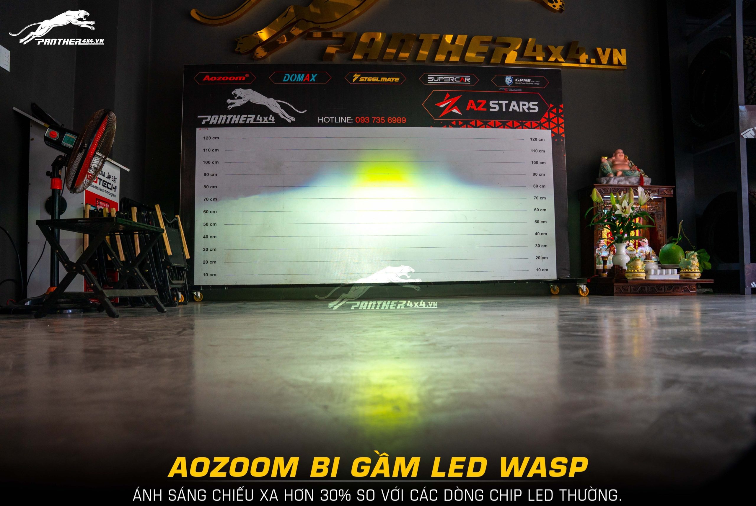 Test sáng Bi gầm LED WASP FOG LIGHT 3.0 Inch cho Raptor 2023