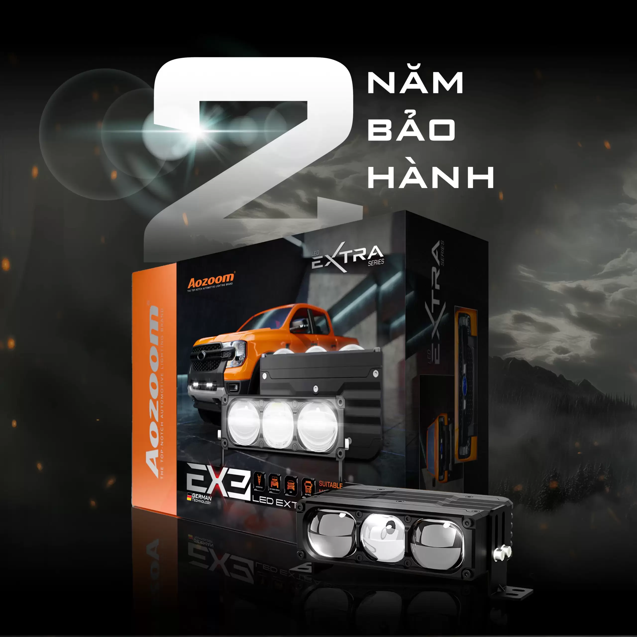 bảo hành 2 năm đèn aozoom ex3