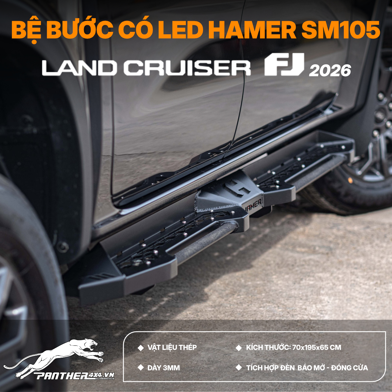 BỆ BƯỚC CÓ LED HAMER CHO TOYOTA LAND CRUISER FJ 2026+